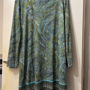 Michael Kors Green Sheath Dress with Dolman Sleeves